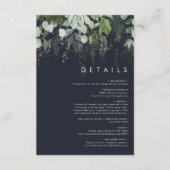 Grünpflanzen und Goldleaf | Dunkle Marinedetails Begleitkarte (Vorderseite)