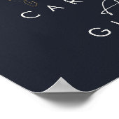 Grünpflanzen und Goldleaf | Dunkle Marinekarten un Poster (Ecke)