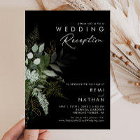 Grünpflanzen und Goldleaf | Schwarze Hochzeit