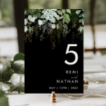 Grünpflanzen und Goldleaf | Schwarze Tischnummer<br><div class="desc">Wir haben diese Pflanzen- und Blattgold entworfen | Schwarze Tischnummer, um Ihre schlichte und elegante Hochzeit zu vollenden. Es zeichnet sich durch moderne, grüne und weiße Eukalyptusblätter, Farnfolien, eine prächtige Blume und minimale Blätter aus Goldfolie aus. Diese Elemente geben das Gefühl eines skurrilen, bezaubernden Waldes, perfekt für jede rustikale, böhmische...</div>