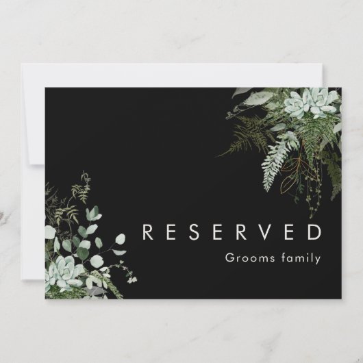 Grünpflanzen und Goldleaf | Schwarzes Zeichen (Vorderseite)