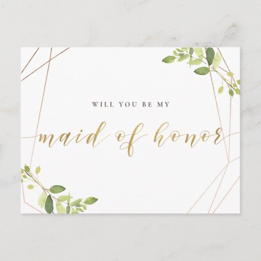 Grünpflanzen und Goldschmiedearbeiten sind meine T Einladungspostkarte (Vorderseite)