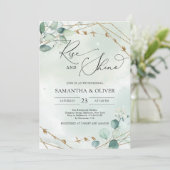 Grünpflanzen und Imitate Gold Frame Rise und Shine Einladung (Stehend Vorderseite)