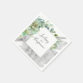 Grünpflanzen und Sukkulente Stilfserei Serviette (Ecke)