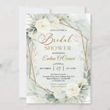 Grünpflanzen und weiße Blume Imitate Goldrahmen