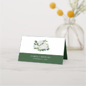 Grünpflanzen und Weiße Rose Peony Platzkarte (Rückseite)