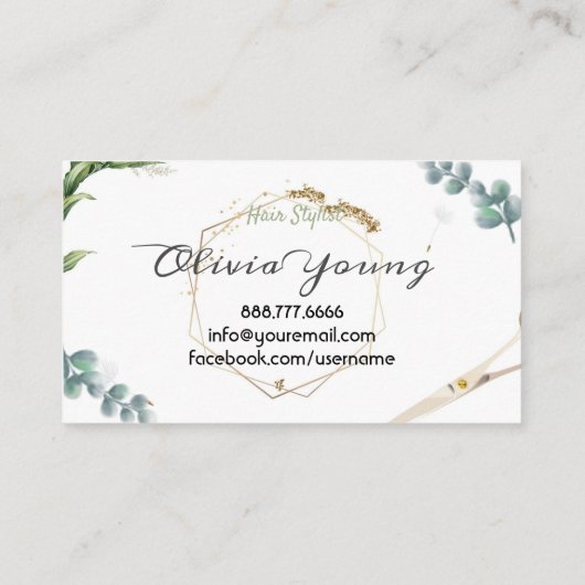 Grünpflanzen Visitenkarte (Rückseite)