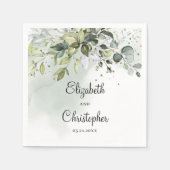 Grünpflanzen von Boho eucalyptus Blätter Hochzeit Serviette (Vorderseite)