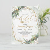 Grünpflanzen von Boho eucalyptus foliage Bridal Br Einladung (Stehend Vorderseite)