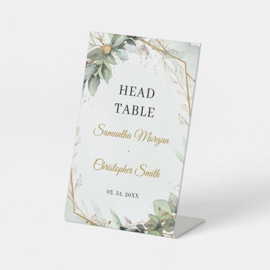 Grünpflanzen von Boho eucalyptus foliage Kopftisch Sockelschild (Vorderseite)