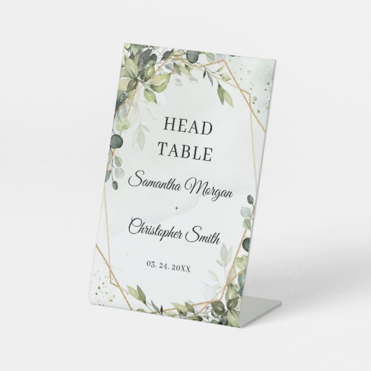 Grünpflanzen von Boho eucalyptus foliage Kopftisch Sockelschild (Vorderseite)