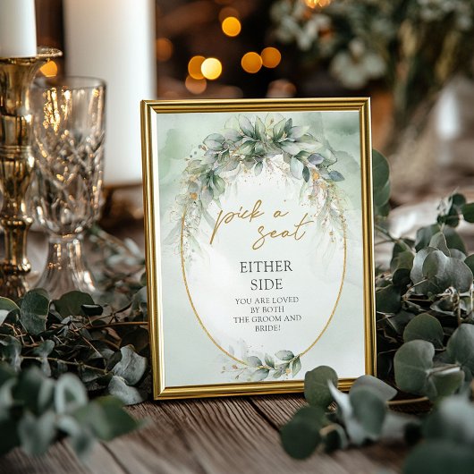 Grünpflanzen von Boho eucalyptus Pick a Seat Eithe Poster