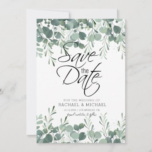 Grünpflanzen-Vorlage für Save-the-Date-Einladung Einladung (Vorderseite)