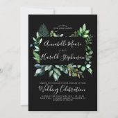 Grünpflanzen | Waldland | Moderne Wasserfarbenhoch Einladung (Vorderseite)