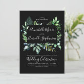 Grünpflanzen | Waldland | Moderne Wasserfarbenhoch Einladung (Stehend Vorderseite)