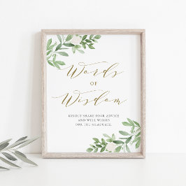 Grünpflanzen Weiße Abschluss Worte der Weisheit Poster