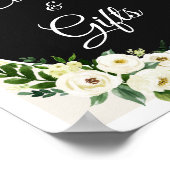 Grünpflanzen Weiße Rosen Blumenkarten und Geschenk Poster (Ecke)