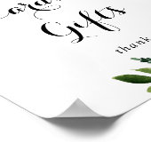 Grünpflanzen Weißer Herbst Blumenkarten und Gesche Poster (Ecke)