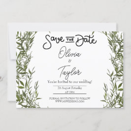 Grünpflanzen Whimsical Save the Date Einladung