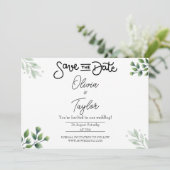 Grünpflanzen Whimsical Save the Date Einladung (Stehend Vorderseite)