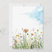 Grünpflanzen Wildblumen 40. Geburtstag Einladung (Rückseite)