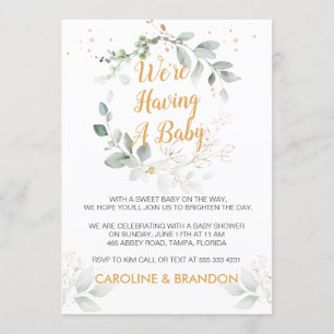 Grünpflanzen Wir haben eine Kinderankündigung Einladung