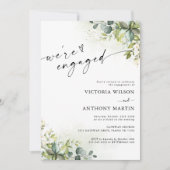 Grünpflanzen Wir sind verlobte Einladung (Vorderseite)