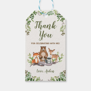 Grünpflanzen Woodland Animals Kinderdusche Geburts Geschenkanhänger