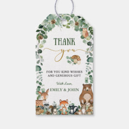 Grünpflanzen Woodland Animals Kinderdusche Geburts Geschenkanhänger