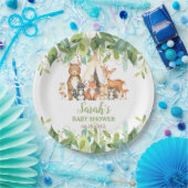 Grünpflanzen Woodland Animals Kinderdusche Geburts Pappteller (Party)