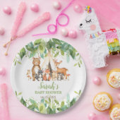 Grünpflanzen Woodland Animals Kinderdusche Geburts Pappteller (Party)