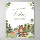 Grünpflanzen Woodland Animals Kinderduschfavoriten Poster (Vorne)