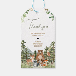 Grünpflanzen Woodland Tiere Baby Dusche Tags Geschenkanhänger