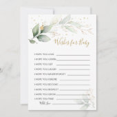 Grünpflanzen Wünsche für Baby Shower Game Invit Einladung (Vorderseite)