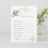 Grünpflanzen Wünsche für Baby Shower Game Invit Einladung (Stehend Vorderseite)