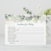 Grünpflanzen Wünsche für Babydusche Spiel Einladung (Stehend Vorderseite)