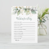 Grünpflanzen Wünsche für Babydusche Spiel Einladung (Stehend Vorderseite)