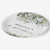 Grünpflanzenpapierplatte für Brautparty Pappteller (Schrägansicht)