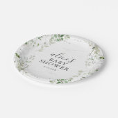 Grünpflanzliches Brautparty Pappteller (Schrägansicht)