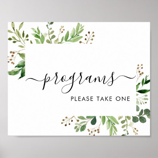 Grünprogramme Bitte ein Zeichen nehmen Poster (Vorne)