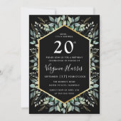 Grünrahmen 20. Geburtstag Einladung (Vorderseite)