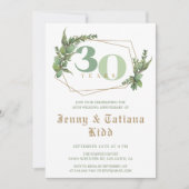 Grünrahmen 30. Hochzeitstag Einladung (Vorderseite)