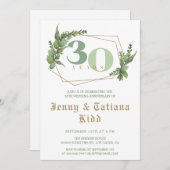 Grünrahmen 30. Hochzeitstag Einladung (Vorne/Hinten)