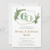 Grünrahmen 60. Hochzeitstag Einladung (Vorderseite)