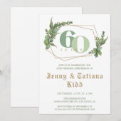 Grünrahmen 60. Hochzeitstag Einladung (Vorne/Hinten)