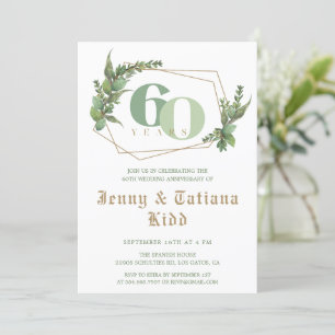 Grünrahmen 60. Hochzeitstag Einladung