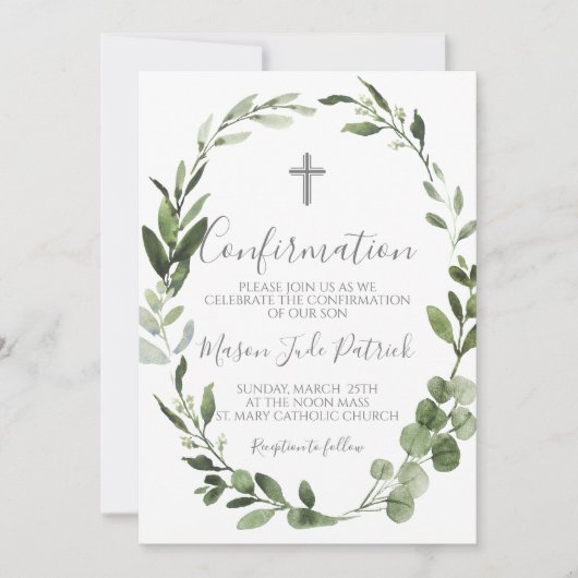 Grünrahmen Bestätigung Einladung (Vorderseite)