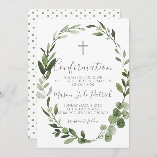 Grünrahmen Bestätigung Einladung (Vorne/Hinten)