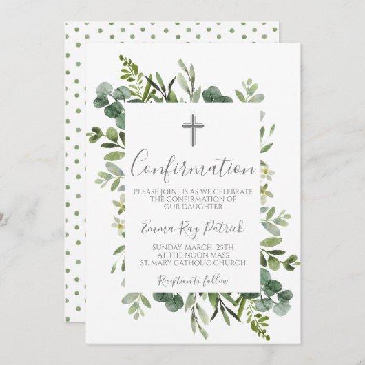 Grünrahmen-Bestätigung Einladung (Vorne/Hinten)