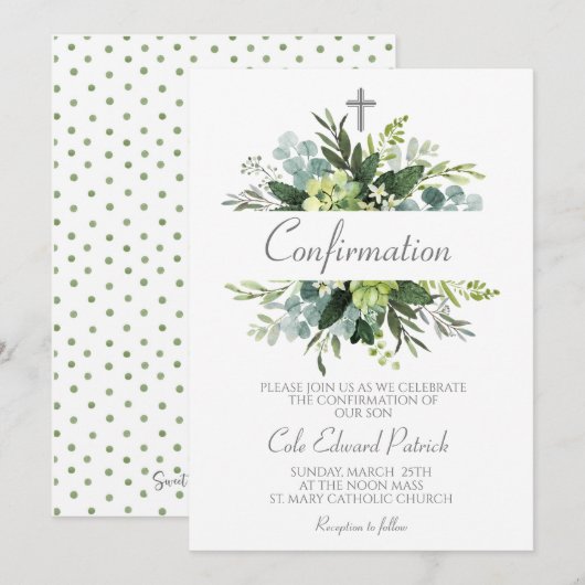 Grünrahmen-Bestätigung Einladung (Vorne/Hinten)